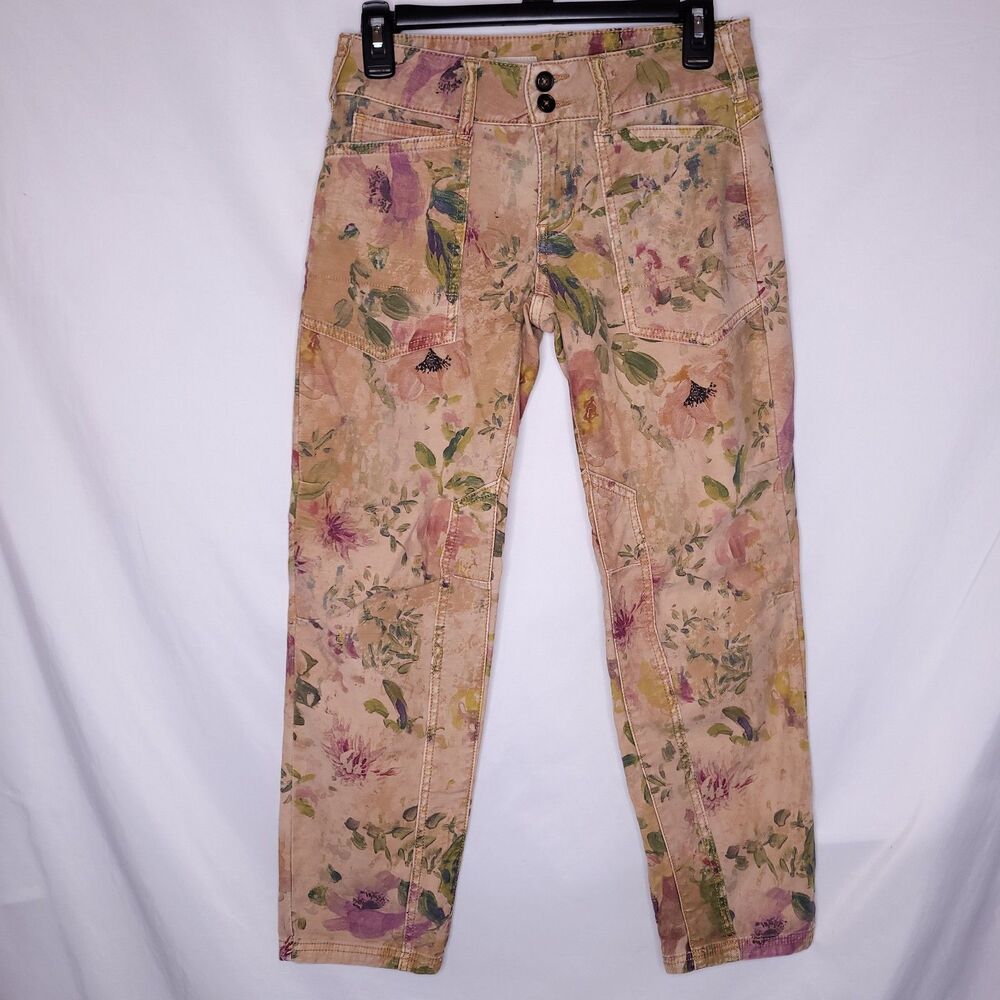 Anthropologie Pilcro The Wanderer Pants 25P Pink Floral Low Rise